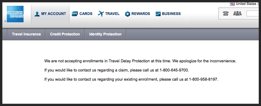  American Express no longer offers their version of trip delay reimbursement. 